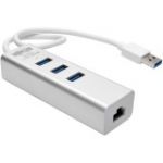 Tripp Lite USB 3.0 SuperSpeed to Gigabit Ethernet NIC Network Adapter w/ 3 Port USB Hub - USB 3.0 - 1 Port(s) - 1 x Network (RJ-45) - Twisted Pair