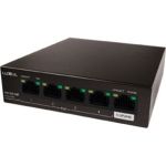 On-Q 4 Port GB PoE+ Switch - 4 Ports - 2 Layer Supported - 58 W PoE Budget - Twisted Pair - PoE Ports - Desktop  Surface Mount - 3 Year Limited Warranty