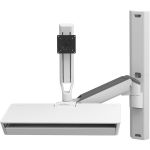 Ergotron CareFit Mounting Arm for Monitor  Mouse  Keyboard  LCD Display  Mount Extension - White - Height Adjustable - 27in Screen Support - 23.50 lb Load Capacity - 100 x 100  75 x 75