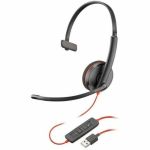 HP Blackwire C3210 USB-A Black Headset TAA (Bulk) - Mono - USB Type A - Wired - 32 Ohm - 100 Hz - 10 kHz - Over-the-head  On-ear - Monaural - Supra-aural - 5.20 ft Cable - Omni-directio
