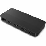 Lenovo USB-C Dual Display Travel Dock without Adapter - for Notebook/Monitor - Charging Capability - 100 W - USB Type C - 2 Displays Supported - 4K @ 60Hz  4K - 3840 x 2160 - 3 x USB Po