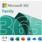 Microsoft 6GQ-01892 Microsoft 365 Family Subscription License - Up to 6 people - 1 Year - Medialess - PC Mac