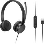 Lenovo USB-A Wired Stereo On-Ear Headset (with Control Box) - Stereo - USB Type A - Wired - 32 Ohm - 20 Hz - 20 kHz - On-ear  Over-the-head - Binaural - 5.91 ft Cable - Uni-directional