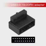 USB 3.0 19/20-Pin Male to Female Motherboard Extension Adapter ( UP Angle-PH19A) Black