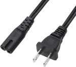 1-15P 2-Prong to IEC320 C7 3' 18AWG 10A ETL PowerCord Cable 125V M/F Black