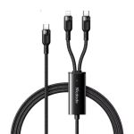 Mcdodo CA-8780 Type C to Type C & Lightning PD Fast Charging Cable 3.9' Black