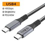 USB4.0 40Gbps Type CM  to CM Braided Cable 240W (48V 5A) Support Dual 4K@60Hz Single 8K@60Hz 6ft Black
