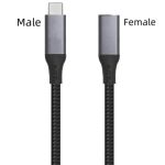 USB4.0 20Gbps Type CM to CF Aadpter Braided Cable 240W(48V 5A) Support Single 4K@60Hz 3ft Black