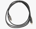 USB2.0 Type CM  to CM LED Light Braided Cable 240W(48V 5A) 480Mbps 5ft Black