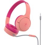 Belkin SoundForm Mini Wired On-Ear Headphones for Kids - Stereo - Mini-phone (3.5mm) - Wired - On-ear  Over-the-head - Binaural - Ear-cup - Pink