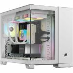 Corsair CC-9011268-WW iCUE LINK 2500X RGB Micro ATX Dual Chamber PC Case - White - Mid-tower - Glass Tempered Glass