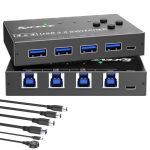 USB 3.0 Switch Selector 4 Computers Share 4 USB 3.0 Ports Black