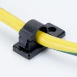 100pcs Adhesive Cable Management Clips(8J-S) Bundle Diameter 12mm w/ Mounting Hole Black