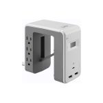 APC PE6U21W Desk Mount Power Station White U-Shaped Surge Protector with USB Ports (3) Desk Clamp 6 Outlet 1080 Joules