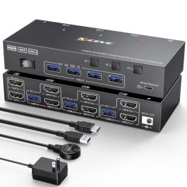 StarTech.com 2 Port Hybrid USB-A + HDMI and USB-C KVM Switch - 1x 4K 60Hz  HDMI 2.0 Monitor - Compact