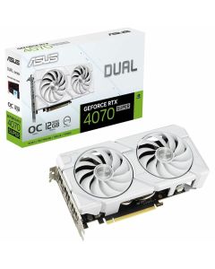 ASUS DUAL-RTX4070S-O12G-EVO-WHITE Dual GeForce RTX 4070 SUPER EVO OC Edition Graphics Card 12GB GDDR6X PCI Express 4.0