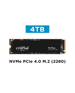 Crucial CT4000P3PSSD8 P3 Plus 4TB PCIe M.2 2280 Solid State Drive 4800 MB/s Reads 4100 MB/s Writes