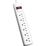 V7 6-Outlet Surge Protector  8 ft cord  900 Joules - White - 6 - 900 J - 8 ft