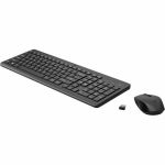 HP 330 Wireless Mouse and Keyboard Combination - USB Type A Plunger Wireless RF 2.40 GHz Keyboard - English (Canada) - USB Type A Wireless RF Mouse - 3 Button - AAA - Compatible with PC