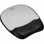 Fellowes Memory foam Mouse Pad/Wrist Rest- Silver Streak - Silver Streak - 1in x 7.94in x 9.25in Dimension - Silver - Memory Foam - Wear Resistant  Tear Resistant  Skid Proof - 1 Pack