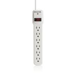 Belkin 6-Outlet Surge Protector with 3-foot Power Cord - 6 x AC Power - 300 J - 120 V AC Input - 120 V AC Output - 3 ft - External