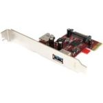 StarTech.com 2 port PCI Express SuperSpeed USB 3.0 Card with UASP Support - 1 Internal 1 External - 1 x Type A Female USB 3.0 USB External