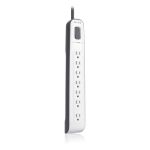 Belkin 7-Outlet AV Surge Protector with 12-Ft Power Cord and Telephone Protection  2000 Joules (BV107200-12) White - 7 x AC Power - 1875 VA - 2280 J - 125 V AC Input - 125 V AC Output -