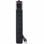 CyberPower CSB706 Essential 7 - Outlet Surge with 1500 J - Clamping Voltage 800V  6 ft  NEMA 5-15P  Straight  15 Amp  EMI/RFI Filtration  Black  Lifetime Warranty