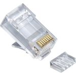 Platinum Tools 106187C RJ45 (8P8C) Cat6 2 pc Round Solid 3 Prong 25/Clamshell