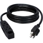 QVS 5-Pack 3-Outlet 3-Prong 10ft Power Extension Cord - NEMA 5-15P - 3 x NEMA 5-15R - 10 ft Cord - 13 A Current - 125 V AC Voltage - 1625 W - Wall Mountable - Black