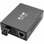 Eaton Tripp Lite Series Gigabit Multimode Fiber to Ethernet Media Converter  10/100/1000 LC  International Power Supply  850 nm  550M (1804.46 ft.) - 1 x Network (RJ-45) - 1 x LC Ports