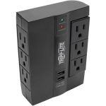 Tripp Lite by Eaton Protect It! 6-Outlet Surge Protector with 3 Rotatable Outlets - Direct Plug-In  1200 Joules  2 USB Ports - 6 x NEMA 5-15R  2 x USB - 1200 J - 120 V AC Input