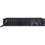 CyberPower PDU41008 Single Phase 200 - 240 VAC 30A Switched PDU - 16 Outlets  12 ft  NEMA L6-30P  Horizontal  2U  SNMP  3YR Warranty