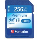 Verbatim 256GB Premium SDXC Memory Card  UHS-I V10 U1 Class 10 - 90 MB/s Read - Lifetime Warranty