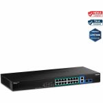 TRENDnet 18-Port Gigabit High Power Poe+ Switch; 16 X Gigabit Poe+ Ports; 2 X Shared Gigabit Ports; 36Gbps Switching Capacity; 440W PoE Power Budget; TPE-TG182F - 18-port Gigabit High P