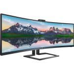 Philips Brilliance 499P9H 48.8in Dual Quad HD (DQHD) Curved Screen WLED LCD Monitor - 32:9 - Textured Black - 5120 x 1440 - 16.7 Million Colors - Adaptive Sync (DisplayPort/HDMI) - 450