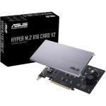 ASUS HYPER M.2 X16 CARDV2 M.2 to PCI Express Adapter Supports 4 NVME M.2 up to 128Gbps (2242/2260/2280/22110)