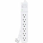 CyberPower B615 Essential 6 - Outlet Surge with 1500 J - Clamping Voltage 600V  15 ft  NEMA 5-15P  Right Angle - 45&deg; Offset  15 Amp  EMI/RFI Filtration  White  Lifetime Warranty