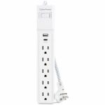 CyberPower P504UC Home Office 5 - Outlet Surge Protector with 500 J Surge Suppression - Clamping Voltage 800V  4 ft Cord  NEMA 5-15P  Low Profile  15 Amp  2 - 2.4 Amps (Shared) USB  EMI