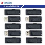 64GB Store 'n' Go&reg; USB Flash Drive - 10pk Business Bulk - Black - 64GB - 10pk Business Bulk - Black