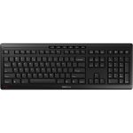 CHERRY STREAM Wireless Black Keyboard - Full Size  Whisper Quiet Key Strokes  Status LEDs  AES-128 Bit Encryption