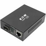 Eaton Tripp Lite Series Gigabit SFP Fiber to Ethernet Media Converter  POE+  International Power Cables  10/100/1000 Mbps - 1 x Network (RJ-45) - Single-mode  Multi-mode - Gigabit Ether