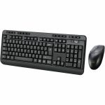 Adesso Antimicrobial Wireless Desktop Keyboard & Mouse - USB Membrane Wireless RF 2.40 GHz Keyboard - USB Wireless RF Mouse - Optical - 1200 dpi - Media Player  Email  Browser  My Compu