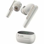 Poly Voyager Free 60+ UC Earset - Stereo  Mono - True Wireless - Bluetooth - 9.8 ft - 20 Hz - 20 kHz - Earbud - Binaural - In-ear - Noise Canceling - White Sand