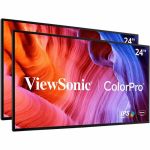 ViewSonic VP2468A_H2 24-Inch Dual Pack Head-Only IPS 1080p Monitor with Advanced Ergonomics  100% sRGB REC 709  14-bit 3D LUT  Eye Care  and 65W USB C  Daisy Chain - ViewSonic ColorPro