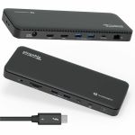 Plugable Thunderbolt 4 Dock with 100W Charging  Thunderbolt Certified - Laptop Docking Station Dual Monitor Single 8K or Dual 4K HDMI for Windows and Mac  4X USB  Gigabit Ethernet (TBT4