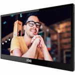 AOC 16T3E 16in Class Full HD LED Monitor - 16:9 - Black - 15.6in Viewable - In-plane Switching (IPS) Technology - WLED Backlight - 1920 x 1080 - 262k - 250 Nit - 4 ms - Speakers