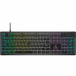 Corsair K55 CORE RGB Gaming Keyboard - Black - Cable Connectivity - USB 2.0 Type A Interface - RGB LED - 110 Key Windows Lock Key  Brightness  Volume Control  Play/Pause  Multimedia Con