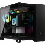 Corsair CC-9011267-WW iCUE LINK 2500X RGB Micro ATX Dual Chamber PC Case - Black - Mid-tower - Glass Tempered Glass