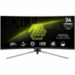 MSI MAG 345CQR 34in Class UW-QHD Curved Screen Gaming LED Monitor - 21:9 - Metallic Black - 34in Viewable - Vertical Alignment (VA) - LED Backlight - 3440 x 1440 - 1.07 Billion Colors -